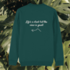 Monstera Life's A Climb But The View Is Great organic cotton sweater back in Glazed Green