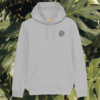 Monstera Life's A Climb But The View Is Great organic cotton hoodie front in Heather Grey