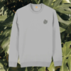 Monstera Life's A Climb But The View Is Great organic cotton sweater front in Heather Grey