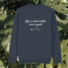 Monstera Life's A Climb But The View Is Great organic cotton sweater back in India Ink Grey