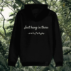 Sloth Just Hang In There organic cotton hoodie back in Black