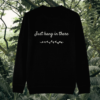 Sloth Just Hang In There organic cotton sweater back in Black