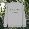 Sloth Just Hang In There organic cotton sweater back in Heather Grey