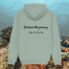 Turtle Embrace The Journey organic cotton hoodie back in Aloe