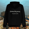 Turtle Embrace The Journey organic cotton hoodie back in Black