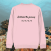 Turtle Embrace The Journey organic cotton sweater back in Cotton Pink
