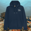 Turtle Embrace The Journey organic cotton hoodie front in French Navy