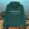 Turtle Embrace The Journey organic cotton hoodie back in Glazed Green