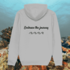 Turtle Embrace The Journey organic cotton hoodie back in Heather Grey