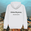 Turtle Embrace The Journey organic cotton hoodie back in White