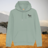 Zebra Dare To Be Different organic cotton hoodie front in Aloe