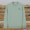 Capybara Spread Peace and Kindness organic cotton sweater front in Aloe