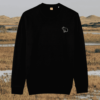 Capybara Spread Peace and Kindness organic cotton sweater front in Black
