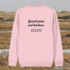 Capybara Spread Peace and Kindness organic cotton sweater back in Cotton Pink